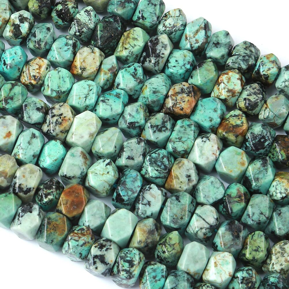4071 6x11MM 50PCS African Turquoise Stone Natural Beads 15 Inch Irregular